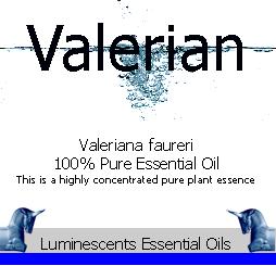 valerian essential oil label