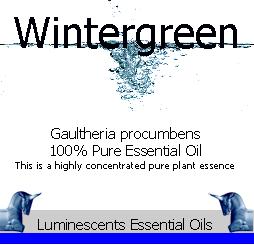 wintergreen essential oil label