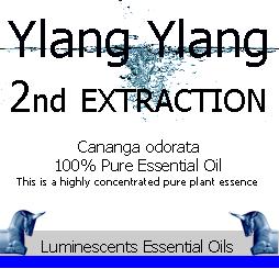 ylang ylang 2nd extraction essential oil label