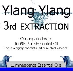 ylang ylang 3rd extraction essential oil label