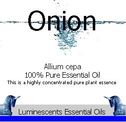 onion seed essential oil label