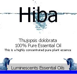 hiba essential oil label