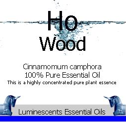 ho wood essential oil label