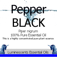 black pepper essential oil label