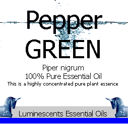Green Pepper essential oil label
