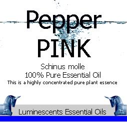 pink pepper essential oil label