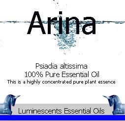arina essential oil label