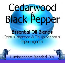 cedarwood and black pepper blended essential oils