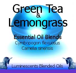 green tea and lemongrass blended essential oils