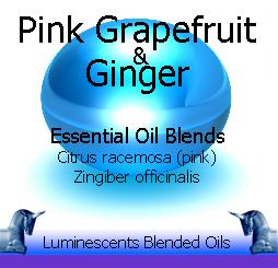 Pink grapefruit and ginger blended essentiual oils